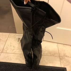 CALL IT SPRING over the thigh boots - black